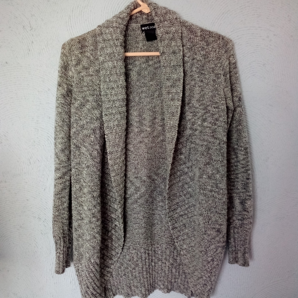 Wet Seal Grey Marled Cardigan Sweater
